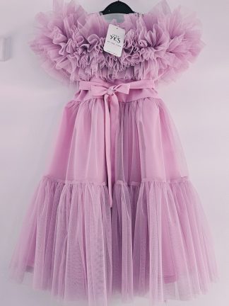 Gaiši rozā svētku kleita ar tillu "Estere" 80-140 izmērs