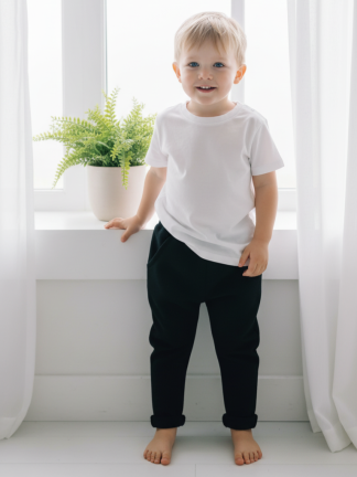 Melnas bikses ar kabatām 62-128 izmērs