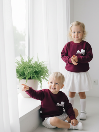 Latvisks džemperis bordo tonī “Mana Latvija” no 80-140 izmēram