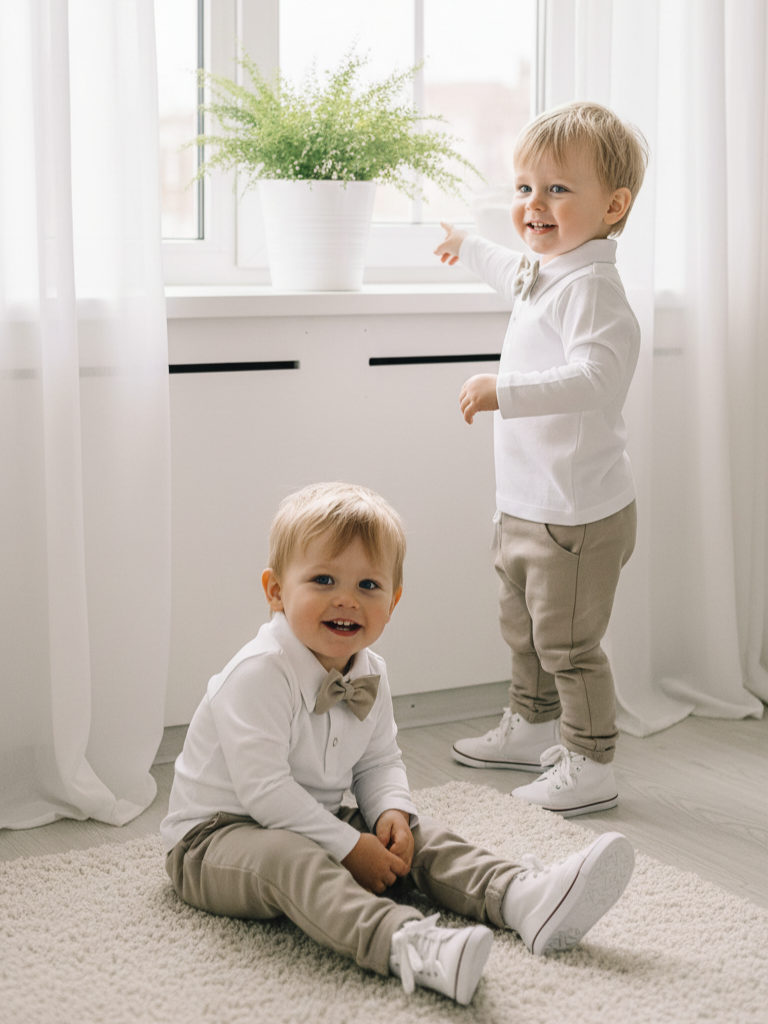 Svētku tērps lielākiem zēniem “Bēšs” no 92-140 izmēram