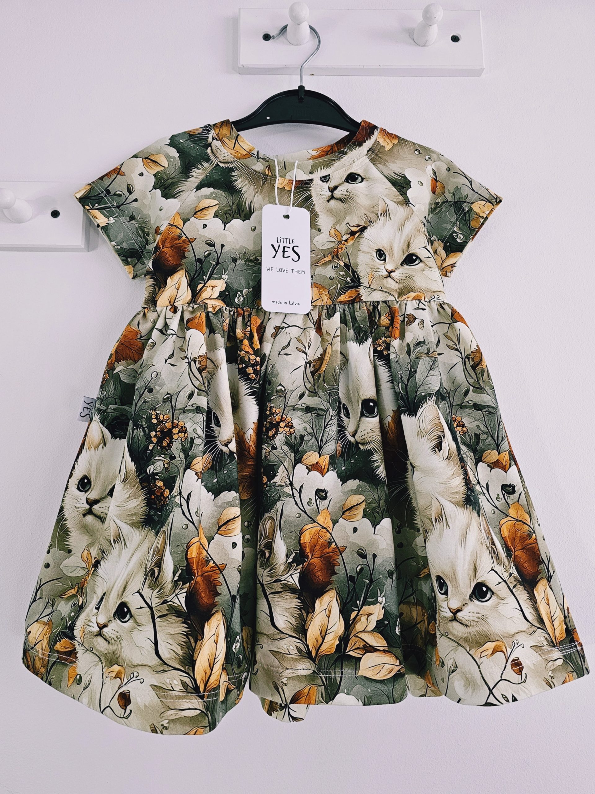 Kleita ar īsām piedurknēm "Kaķi" no 80-140 izmēram - Image 5
