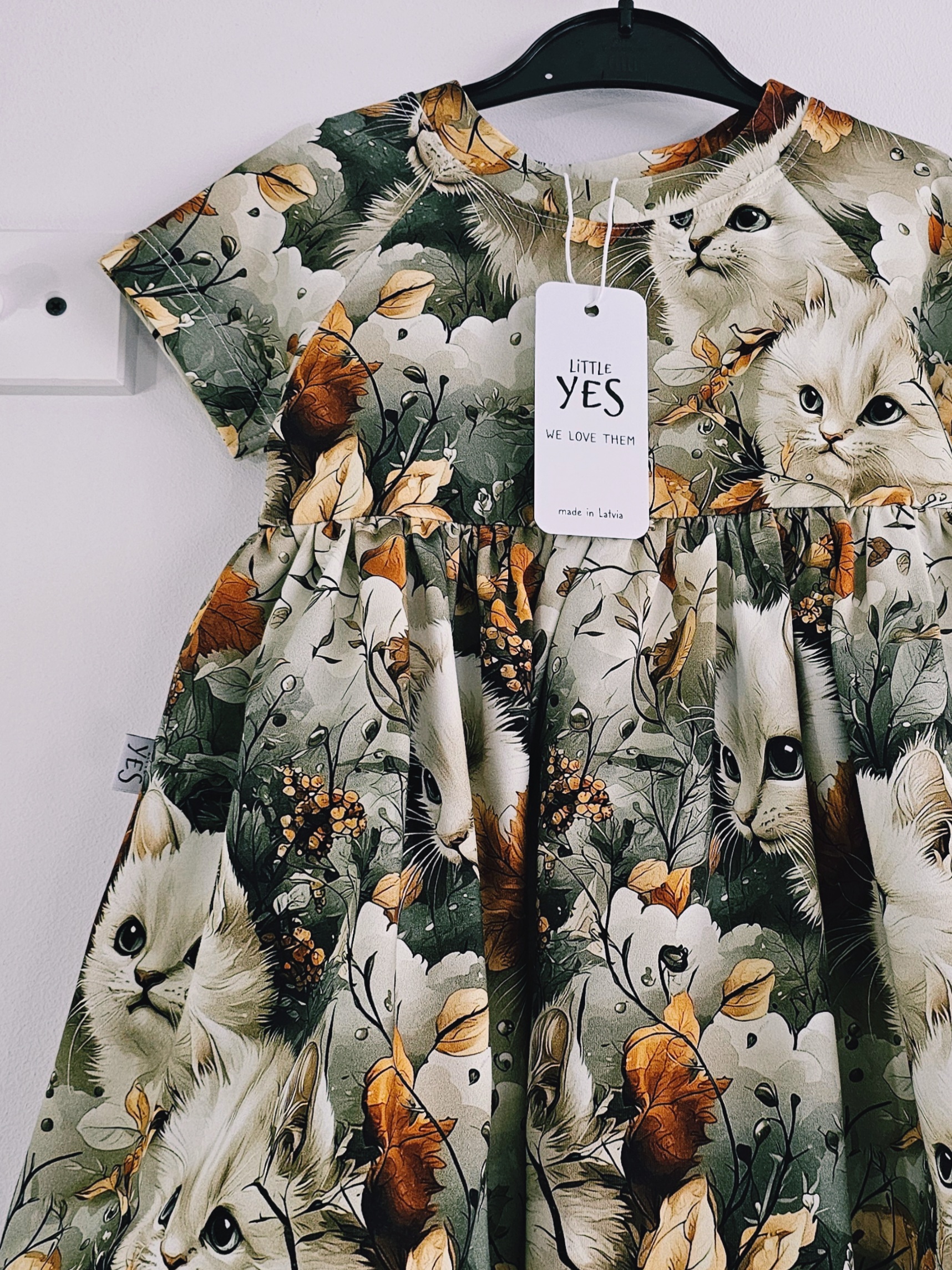 Kleita ar īsām piedurknēm "Kaķi" no 80-140 izmēram - Image 6
